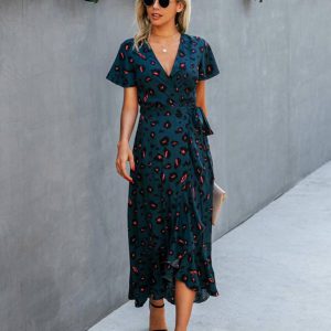 Allover Print High Low A-line Dress