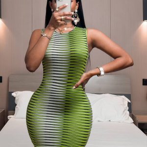 SXY Geo Print Bodycon Dress