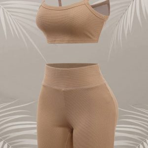 Waffle Knit Cami Top & Biker Shorts