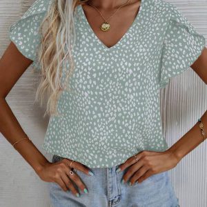 Leopard Petal Sleeve Top
