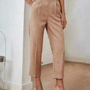 Sollinarry High Waist Plicated Detail Tailored Pants
