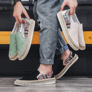 Low soft soles lazy shoes flax national style cloth shoes
