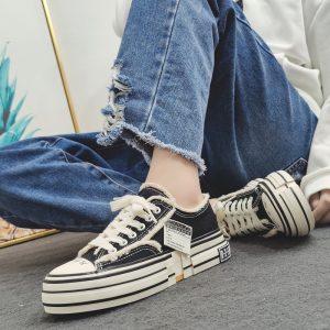 Thick crust couples shoes heighten beggar canvas shoes for Men